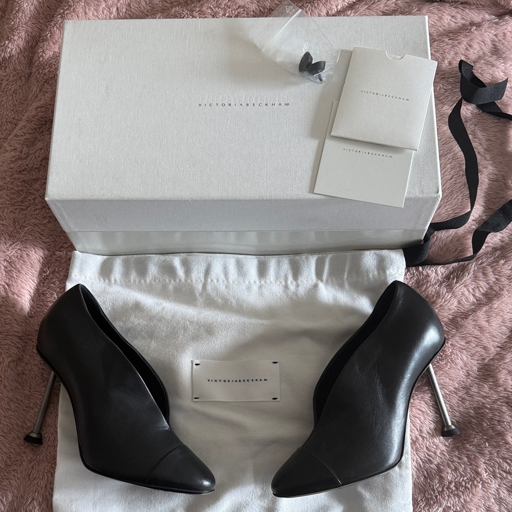 Victoria Beckham Black Leather Heels